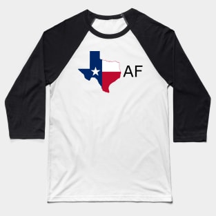 Texas Flag State Outline AF (black) Baseball T-Shirt